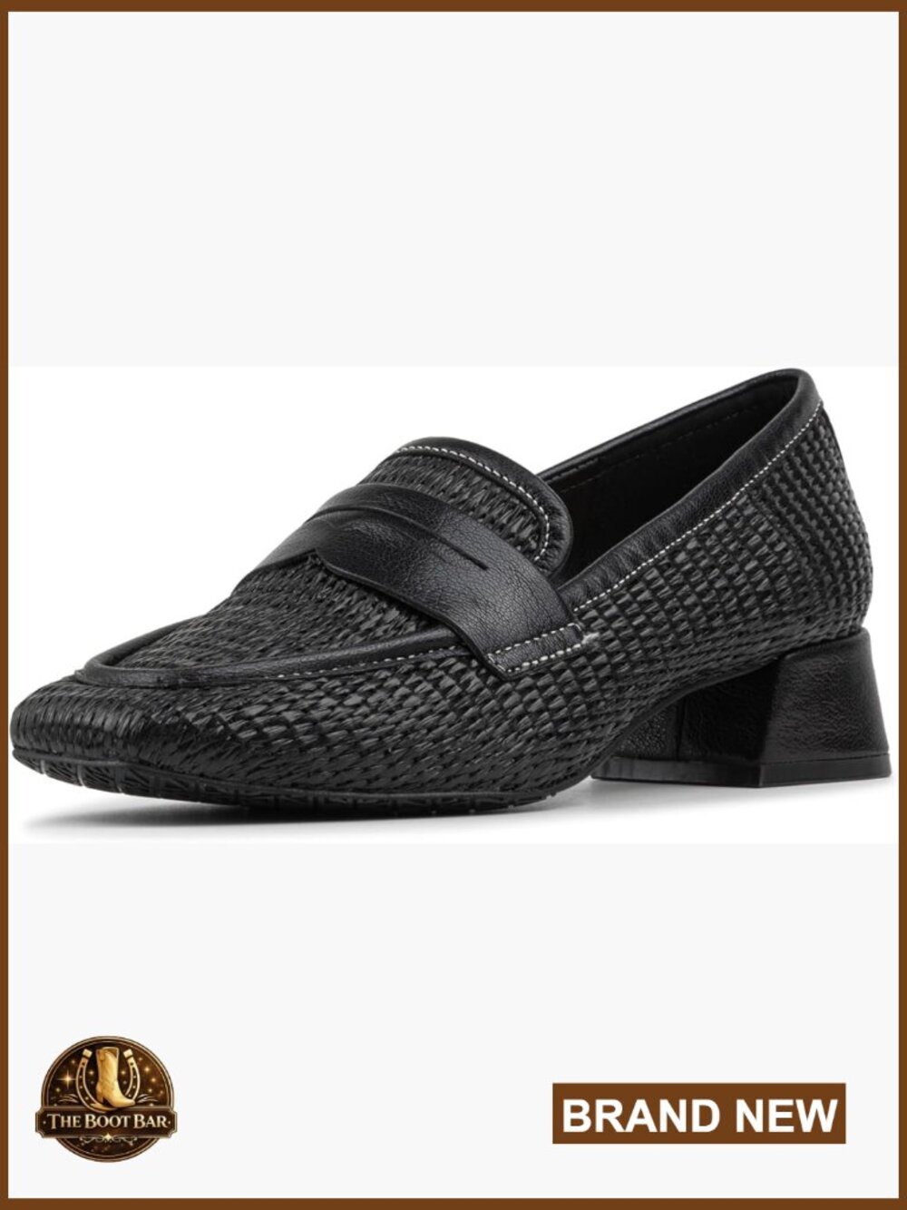 Classic Raffia Loafers with Memory Foam Insole, Block Heel, Pull-On Style